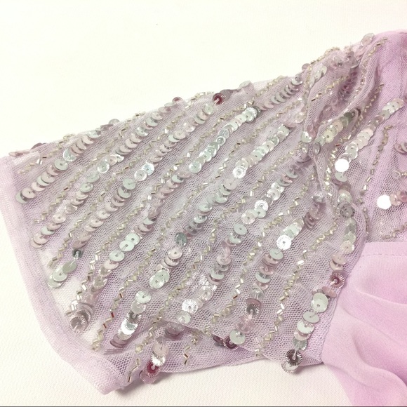 Maya Womens Dress Size 10 Tall Illusion Lilac - Picture 6 of 8